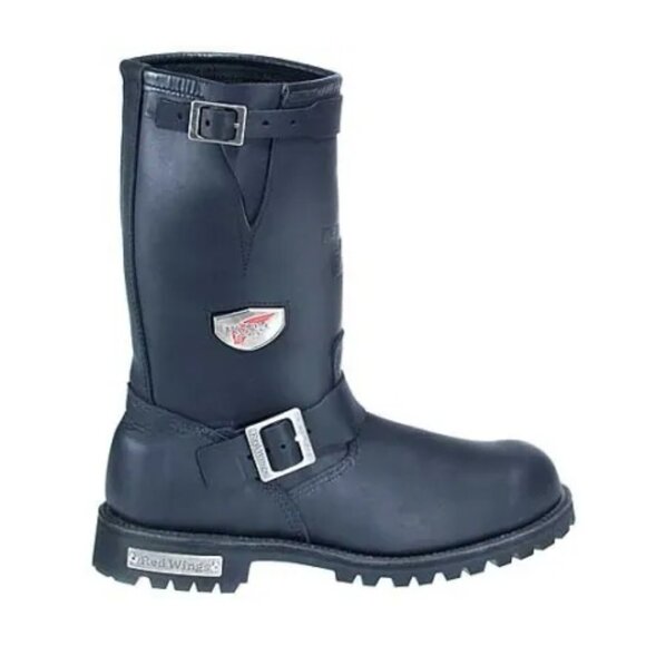 Red Wing | Vintage Men's Black Engineer Motorcycle Boots 970, Size 10 EE - Picture 1 of 12